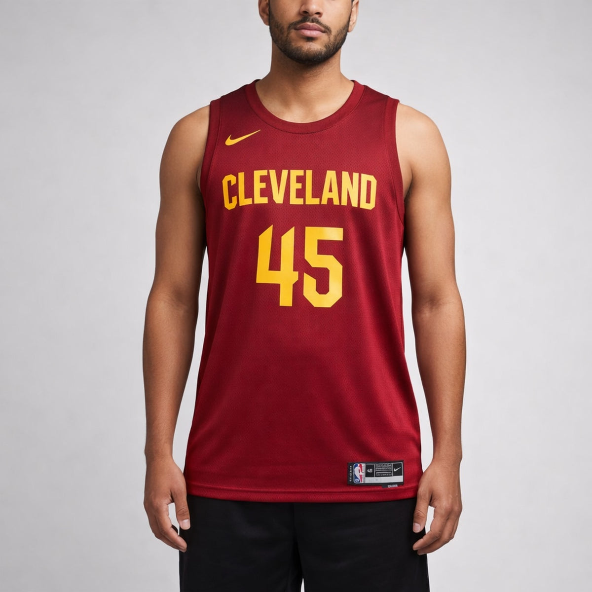 Mitchell 45 Cleveland Burgundy Basketball Jersey - 4