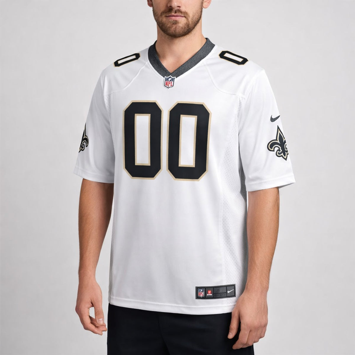 New Orleans Saints White Custom Football Jersey - 4