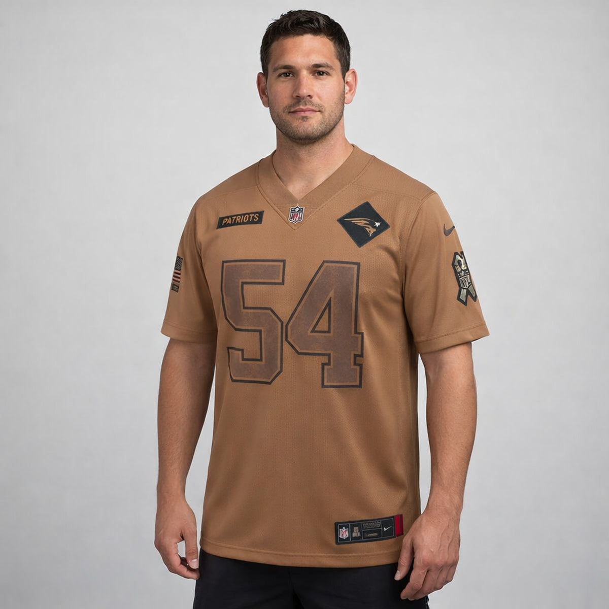 Bruschi 54 Patriots Salute To Service Football Jersey - 4
