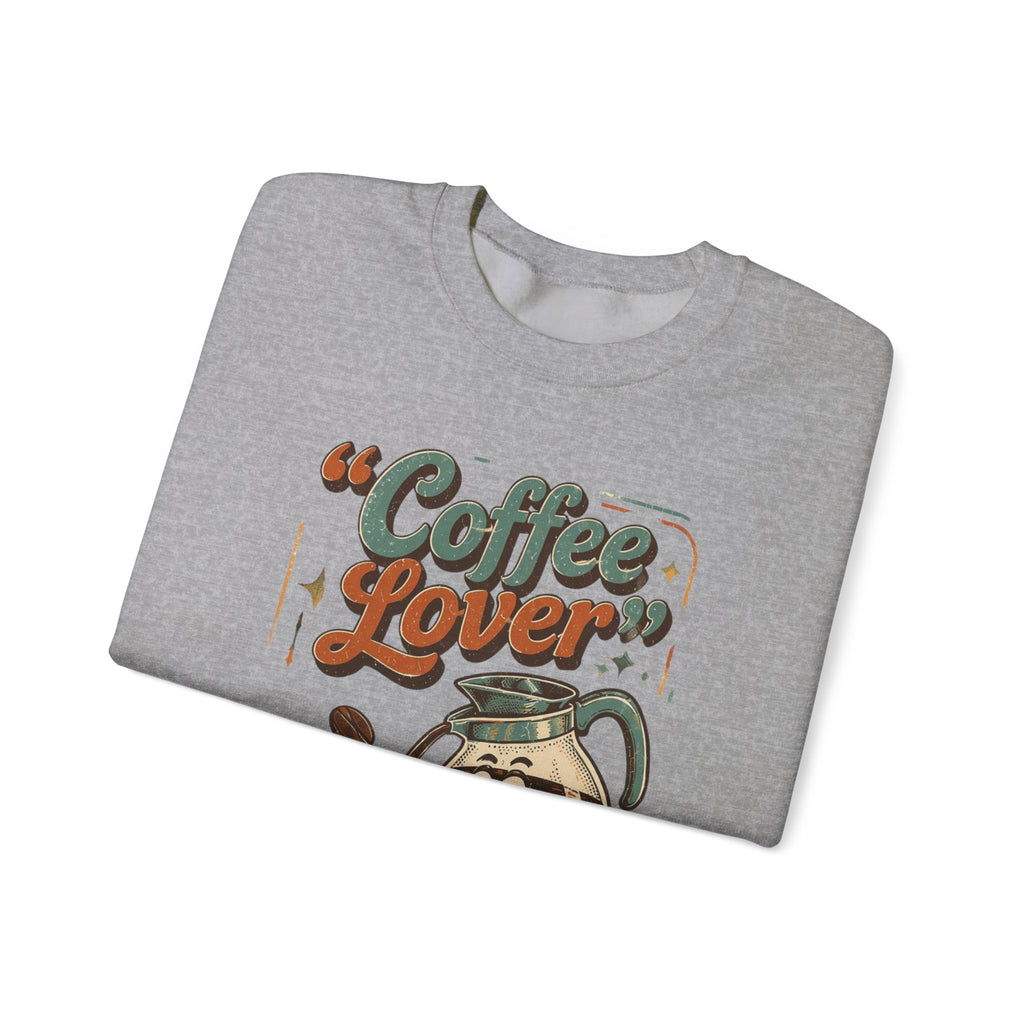 Sport Grey crewneck sweatshirt folded to show the retro coffee pot print
