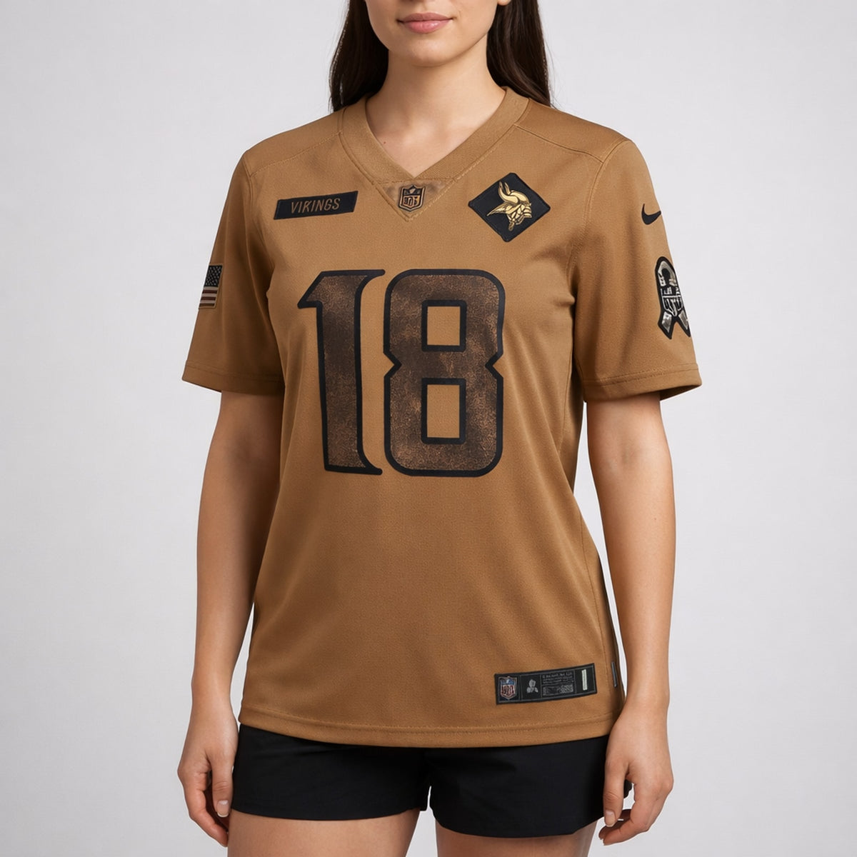 Jefferson 18 Vikings Salute To Service Football Jersey - 5