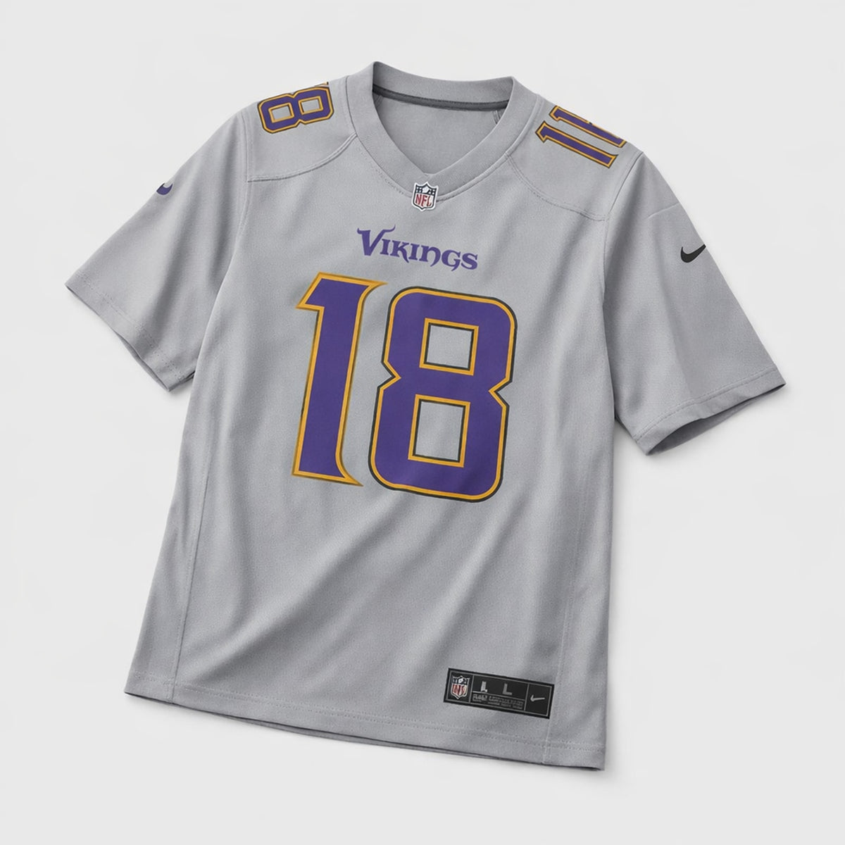 Jefferson 18 Vikings Football Jersey Gray - 3