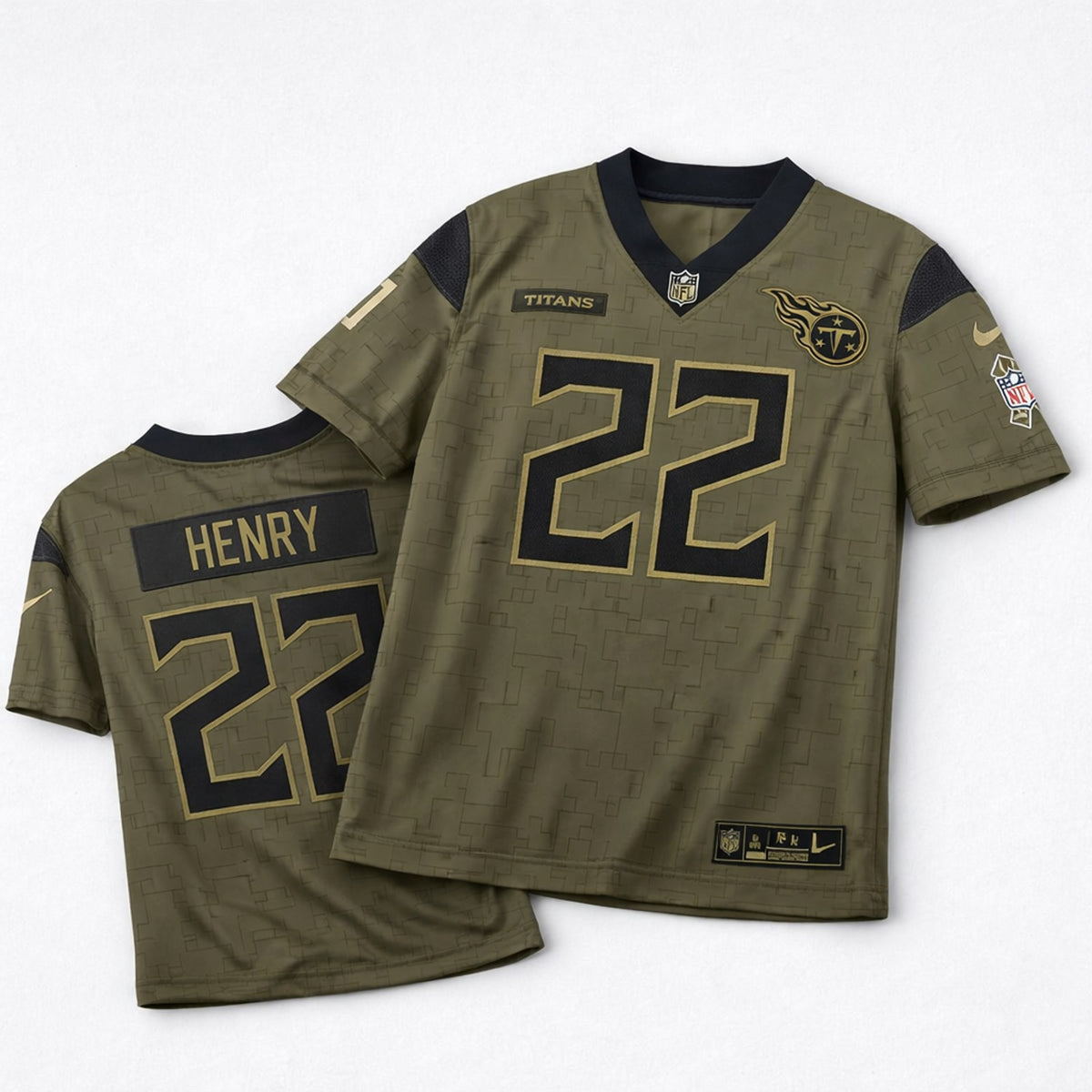 Henry 22 Olive Football Jersey - 3
