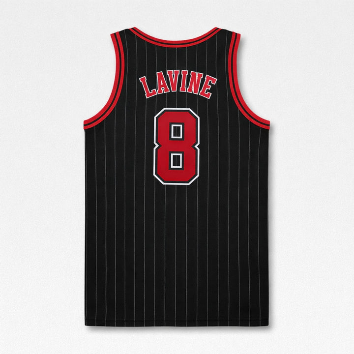 Lavine 8 Chicago Black Pinstripe Basketball Jersey
