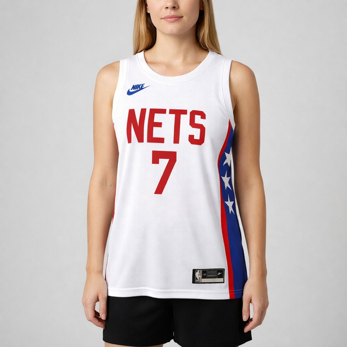 Durant 7 Nets White Basketball Jersey - 5