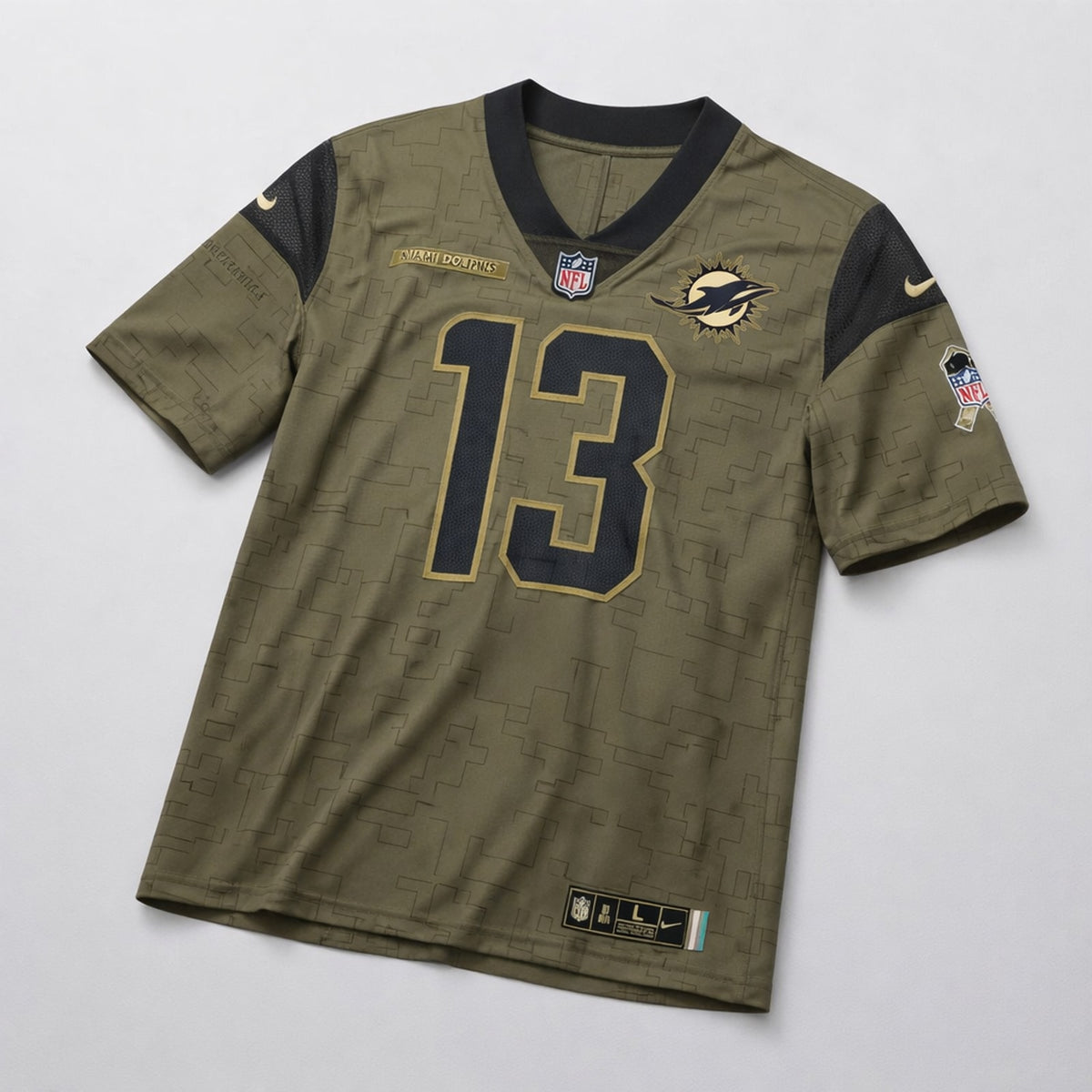 Marino 13 Dolphins Salute To Service Football Jersey - 3