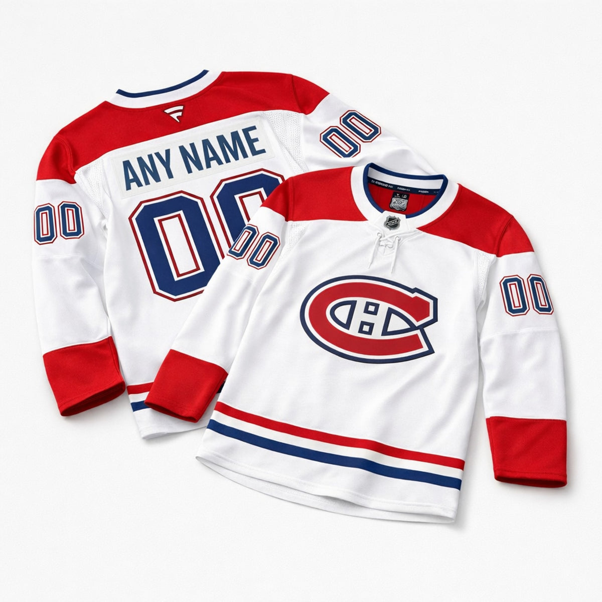 Montreal Canadiens Custom Hockey Jersey White Red - 3