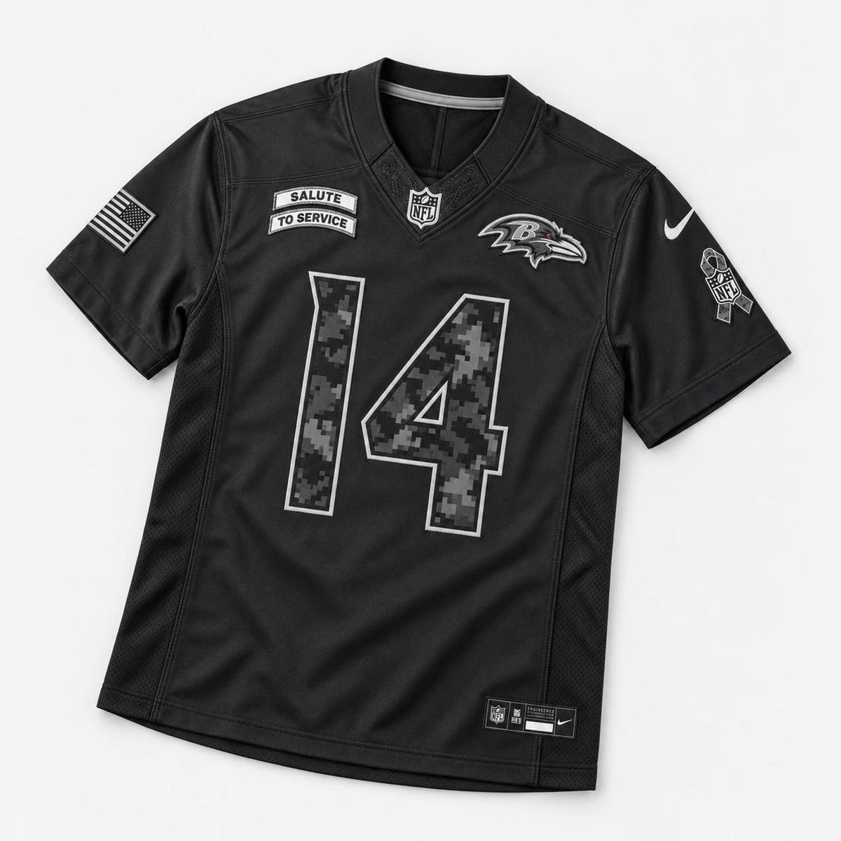 Hamilton 14 Black Football Jersey - 5