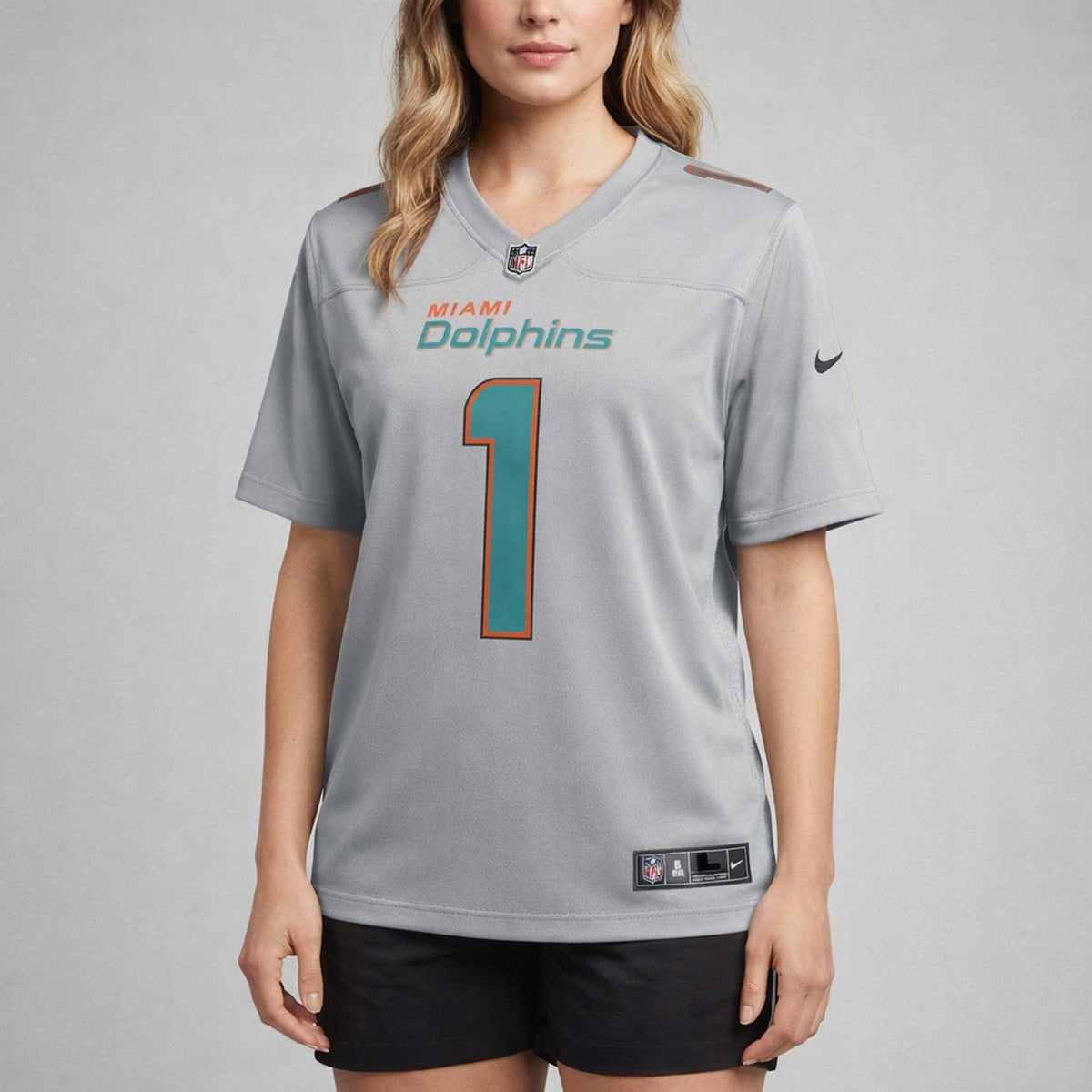 Tagovailoa 1 Miami Dolphins Gray Football Jersey - 5