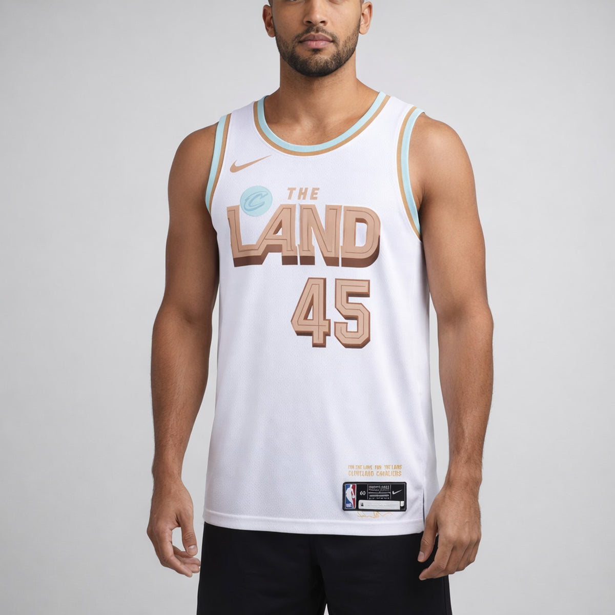 Mitchell 45 The Land Cleveland White Basketball Jersey - 4