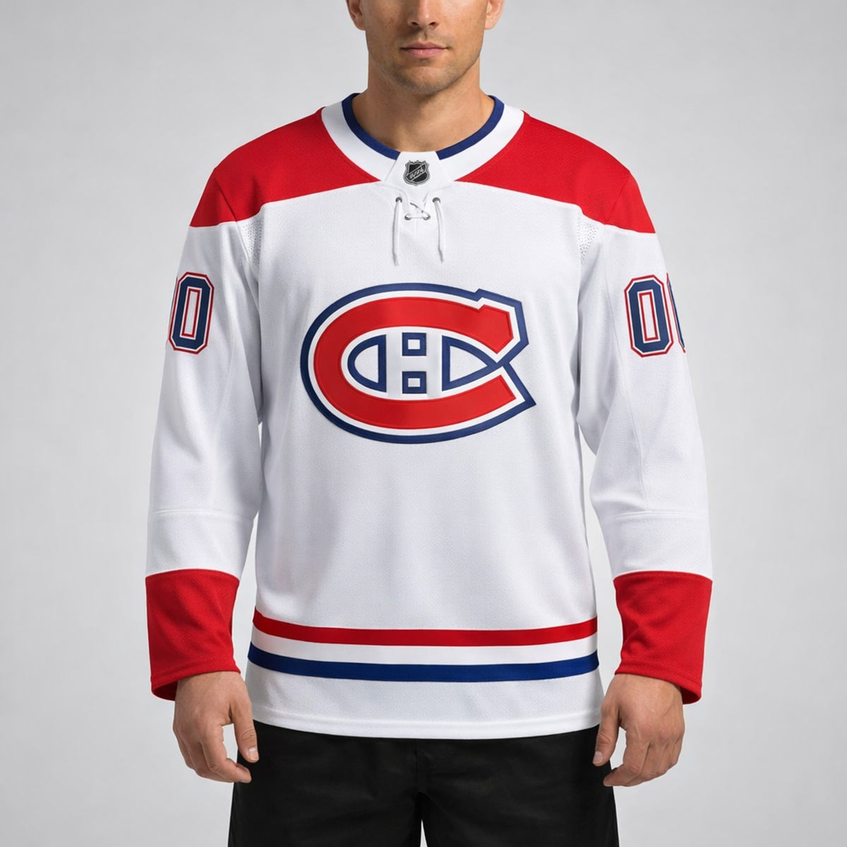 Montreal Canadiens Custom Hockey Jersey White Red - 4