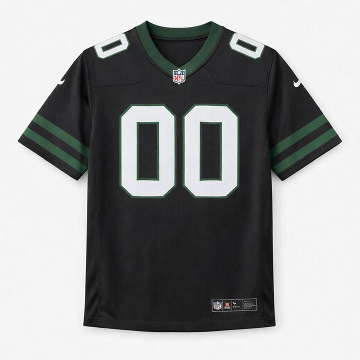 Black Green Football Jersey - Custom Name and Number