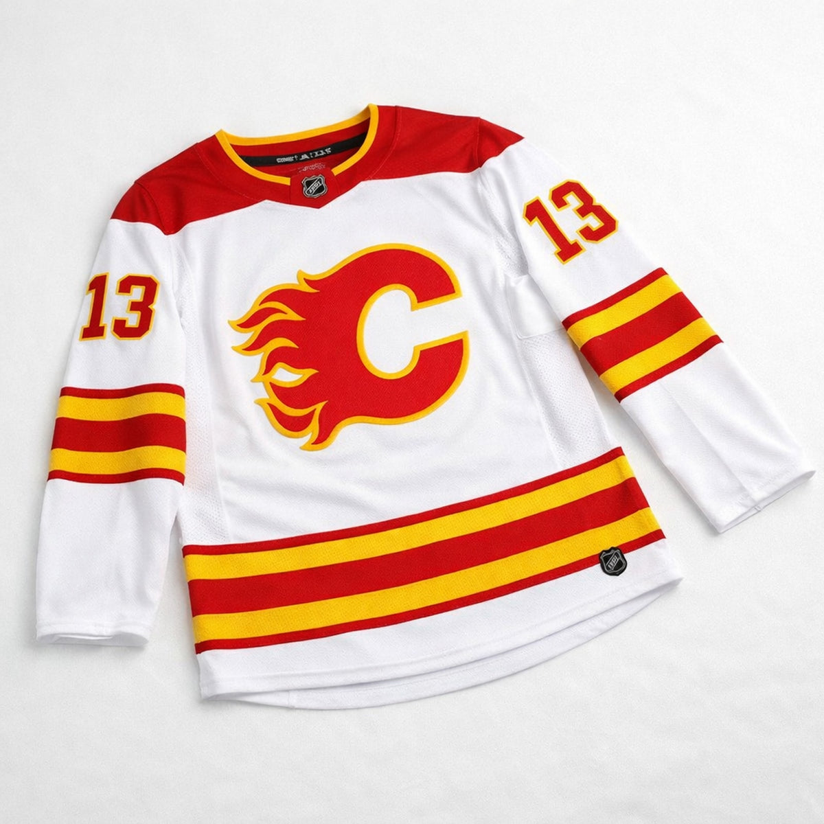 Gaudreau 13 Flames Hockey Jersey White Red - 3