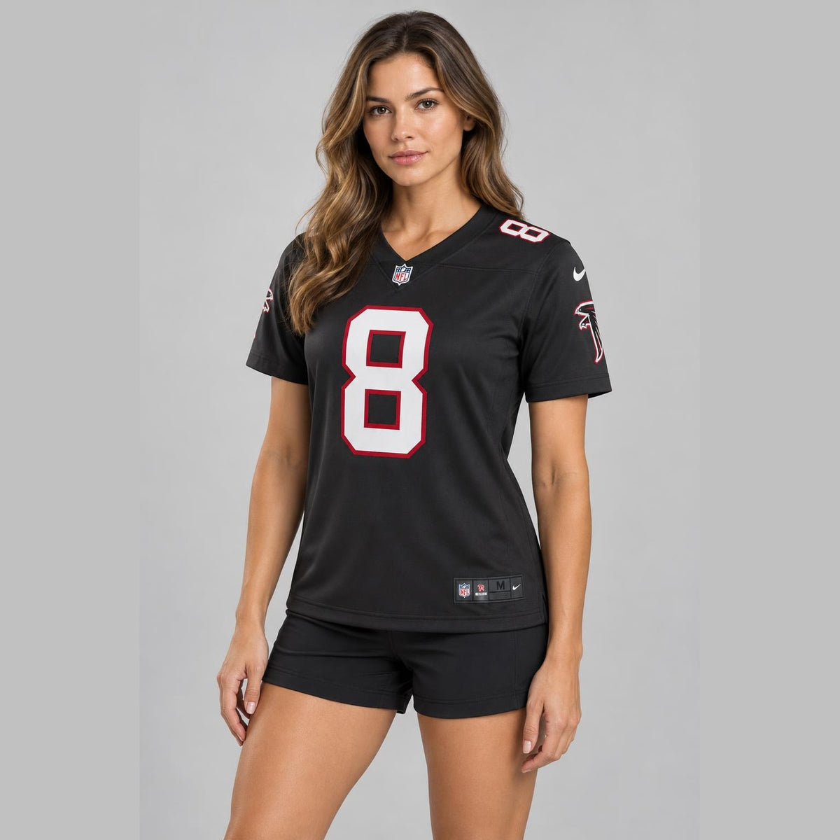 Pitts 8 Black Football Jersey - 4
