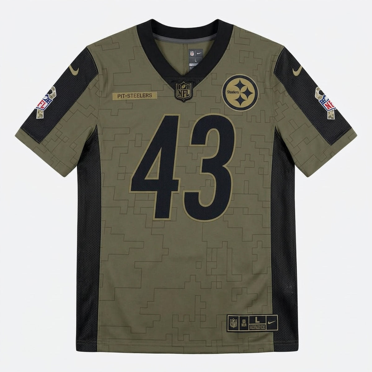 Polamalu 43 Pittsburgh Football Jersey Olive - 1