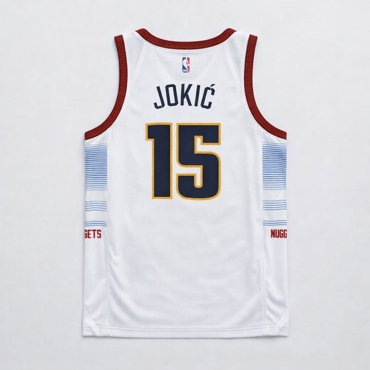 Jokić 15 Denver White Basketball Jersey
