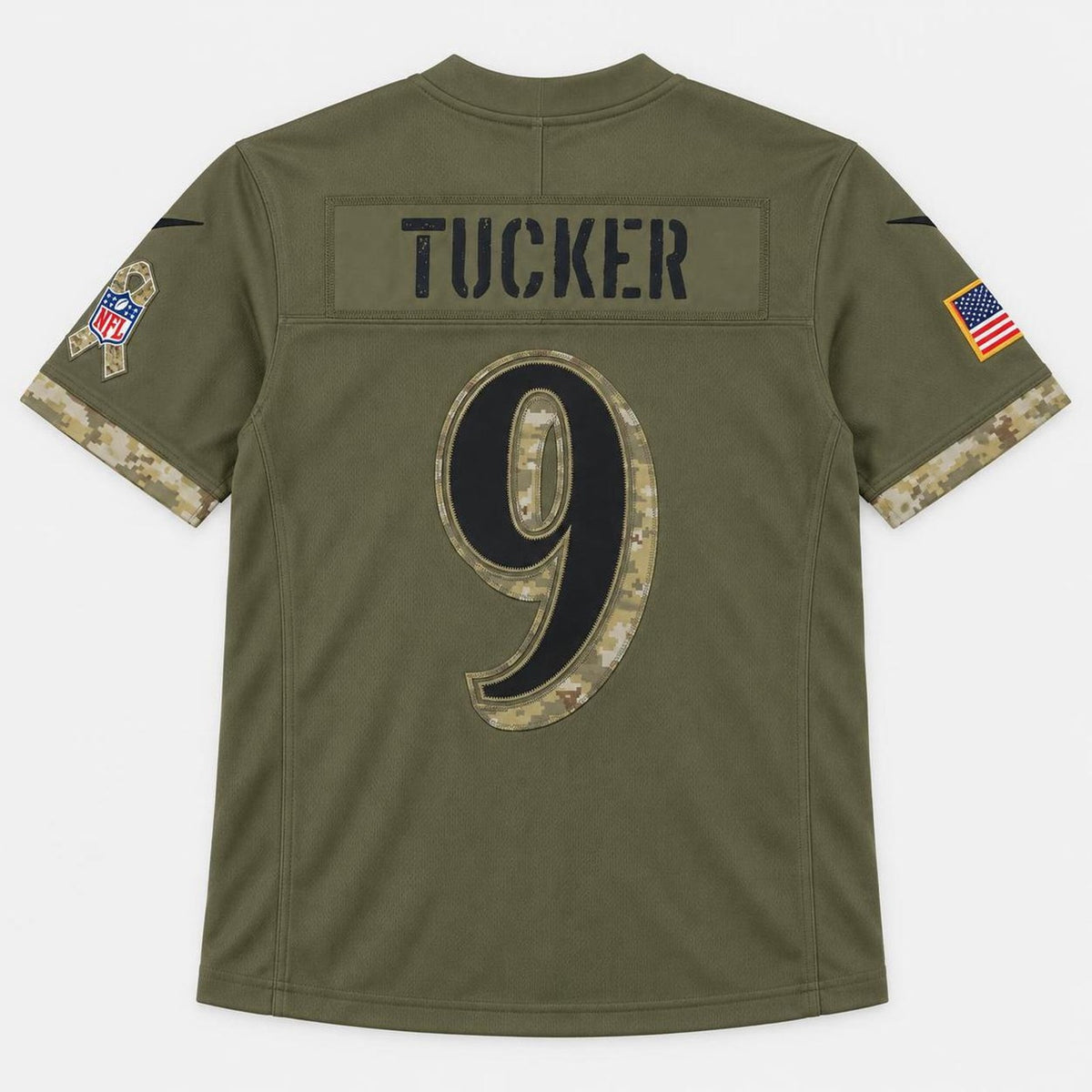 Tucker 9 Baltimore Olive Football Jersey - 6
