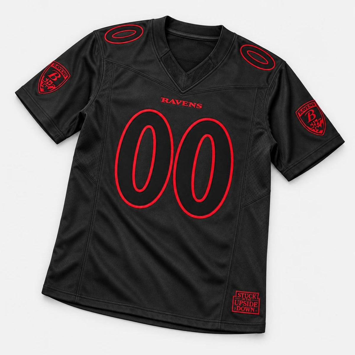 Black Red Shadow Football Jersey - Custom Name and Number - 5