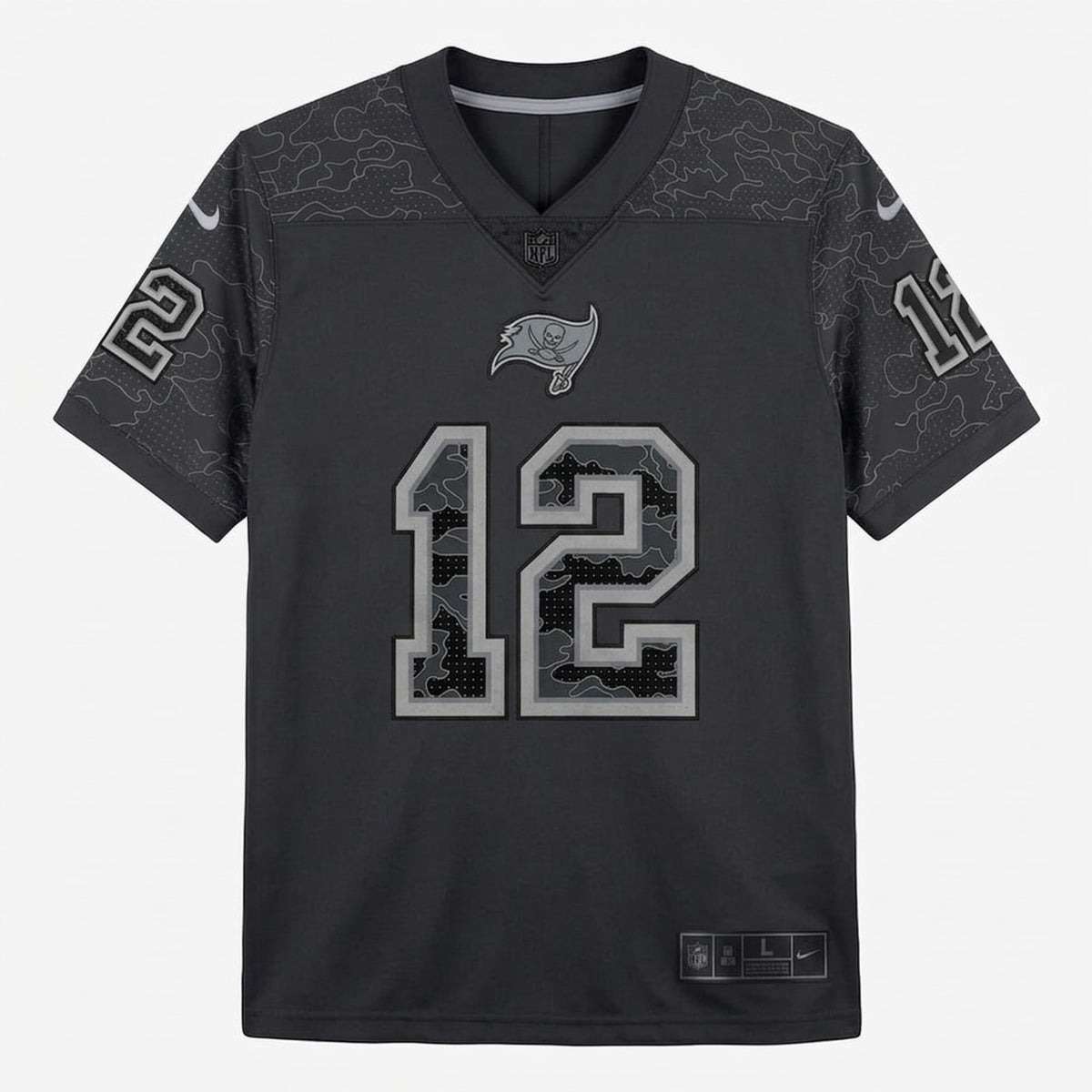 Brady 12 Tampa Bay Black Football Jersey - 1