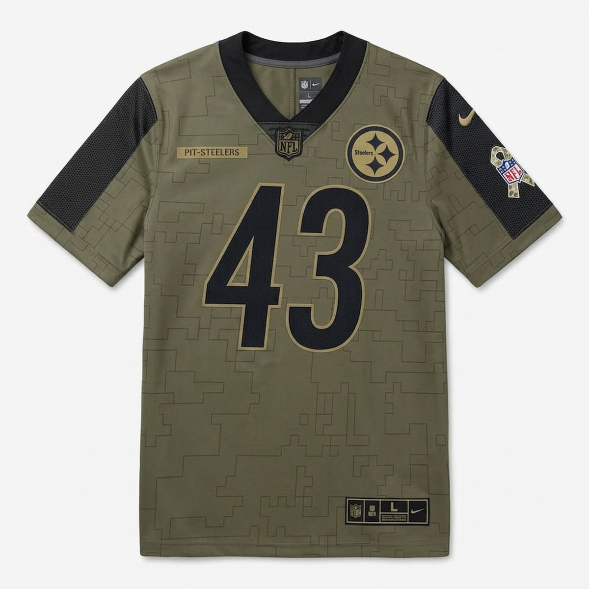 Polamalu 43 Pittsburgh Football Jersey Olive - 3