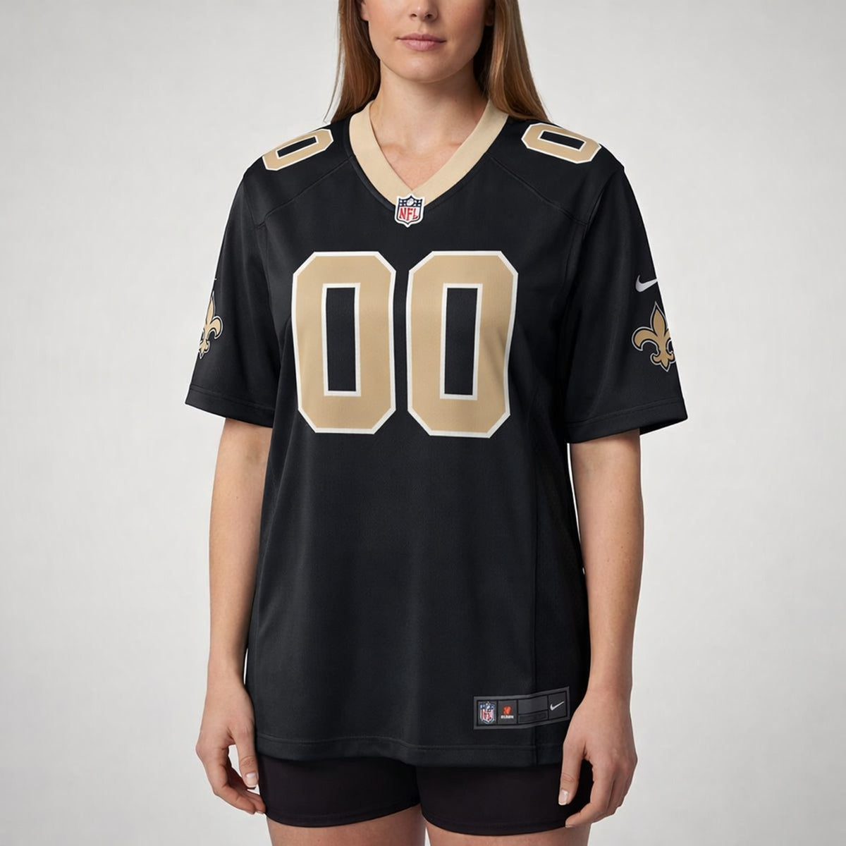 New Orleans 00 Black Football Jersey - 5