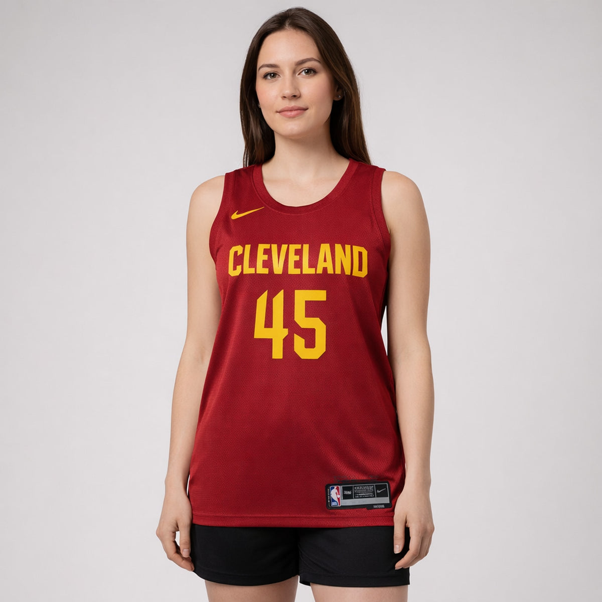 Mitchell 45 Cleveland Burgundy Basketball Jersey - 5