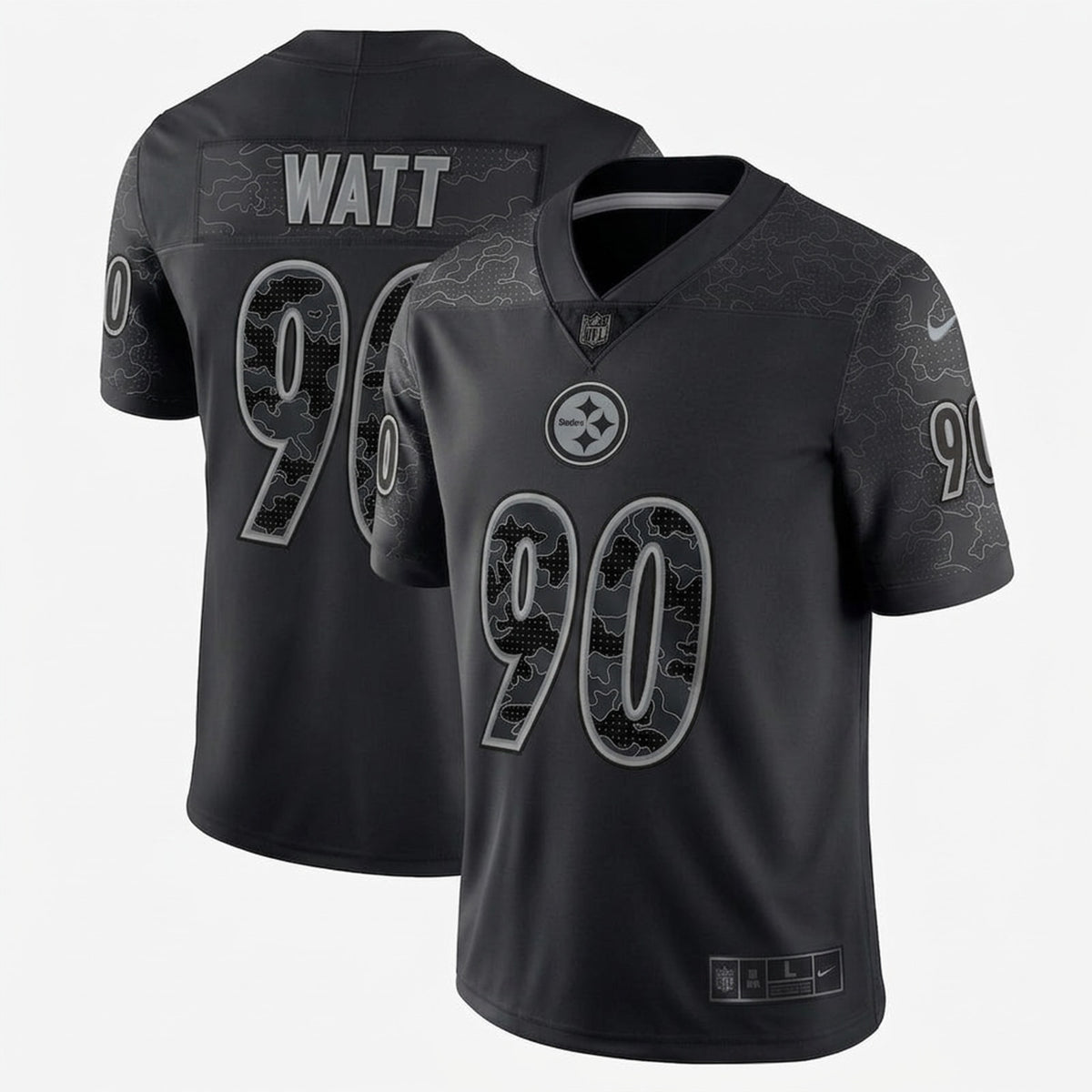 Watt 90 Pittsburgh Blackout Football Jersey - 3