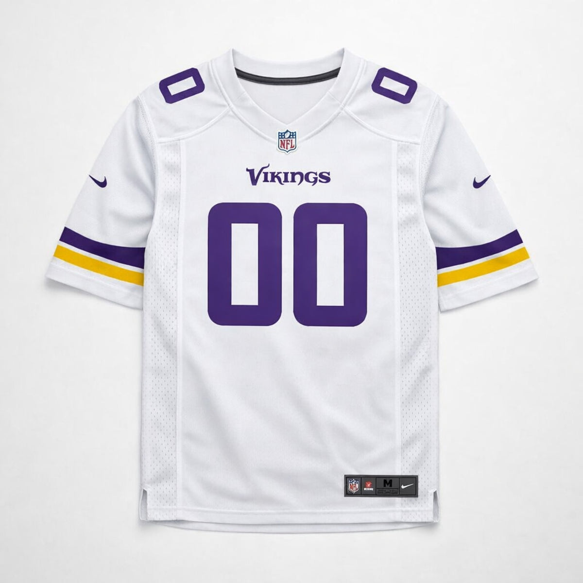 White Vikings Any Name 00 Football Jersey - 1