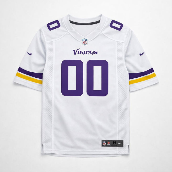 White Vikings Any Name 00 Football Jersey