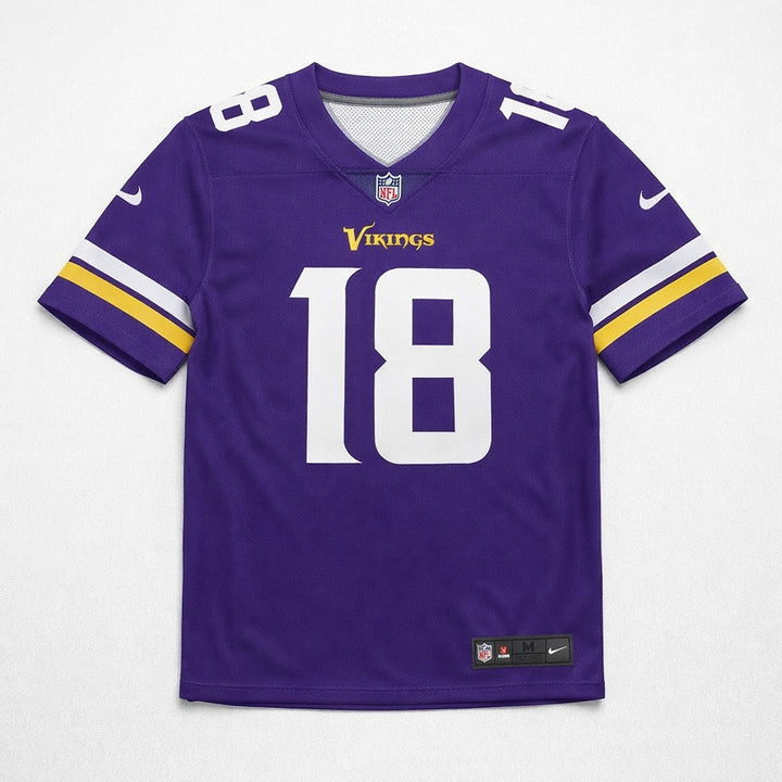 Jefferson 18 Vikings Purple Football Jersey