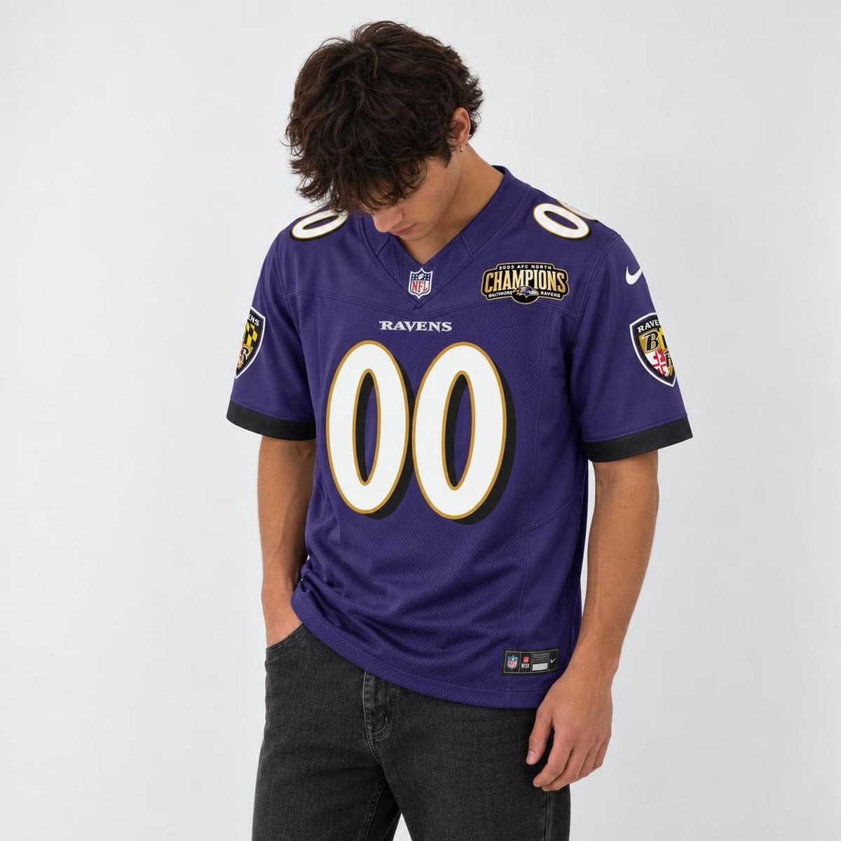Baltimore Black Purple Football Jersey - Custom Name And Number - 4