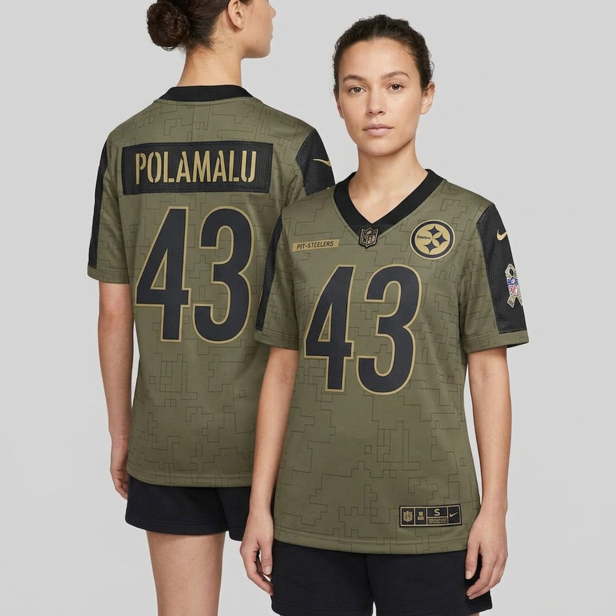 Polamalu 43 Pittsburgh Football Jersey Olive - 5