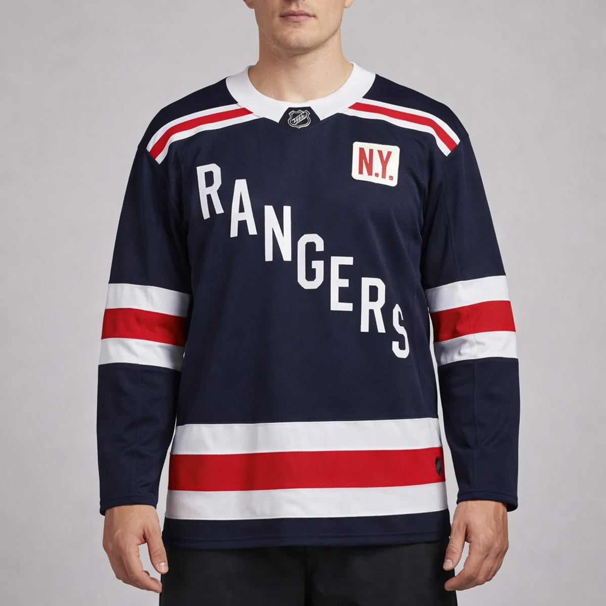 New York Rangers Navy Blue Hockey Jersey - 4