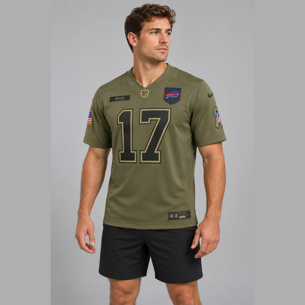 Allen 17 Buffalo Olive Football Jersey - 3