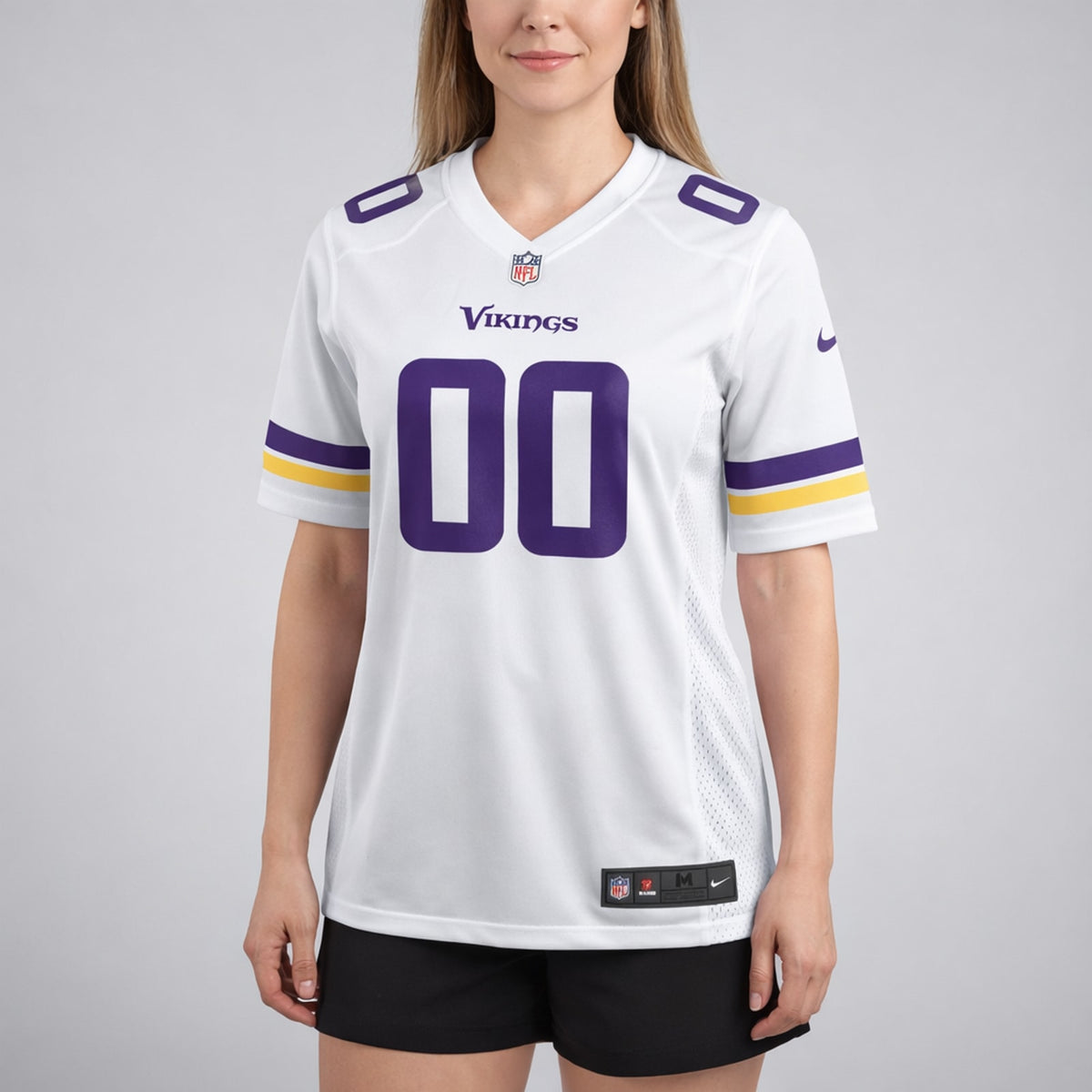 White Vikings Any Name 00 Football Jersey - 5
