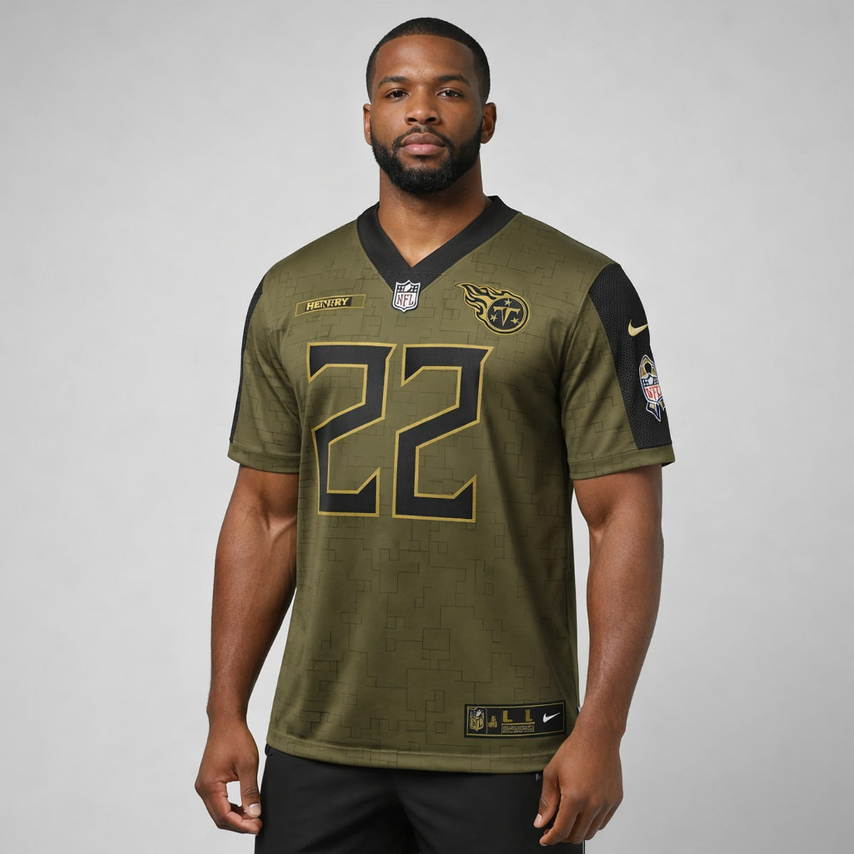Henry 22 Olive Football Jersey - 4