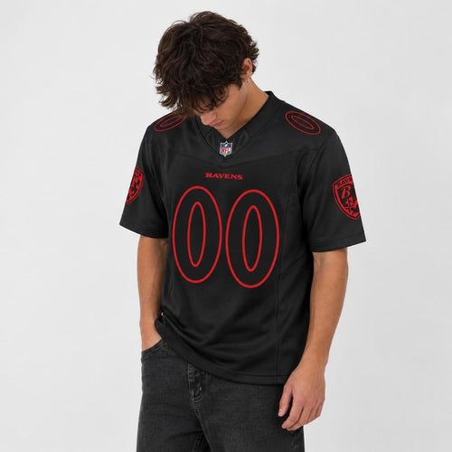 Black Red Shadow Football Jersey - Custom Name and Number - 2
