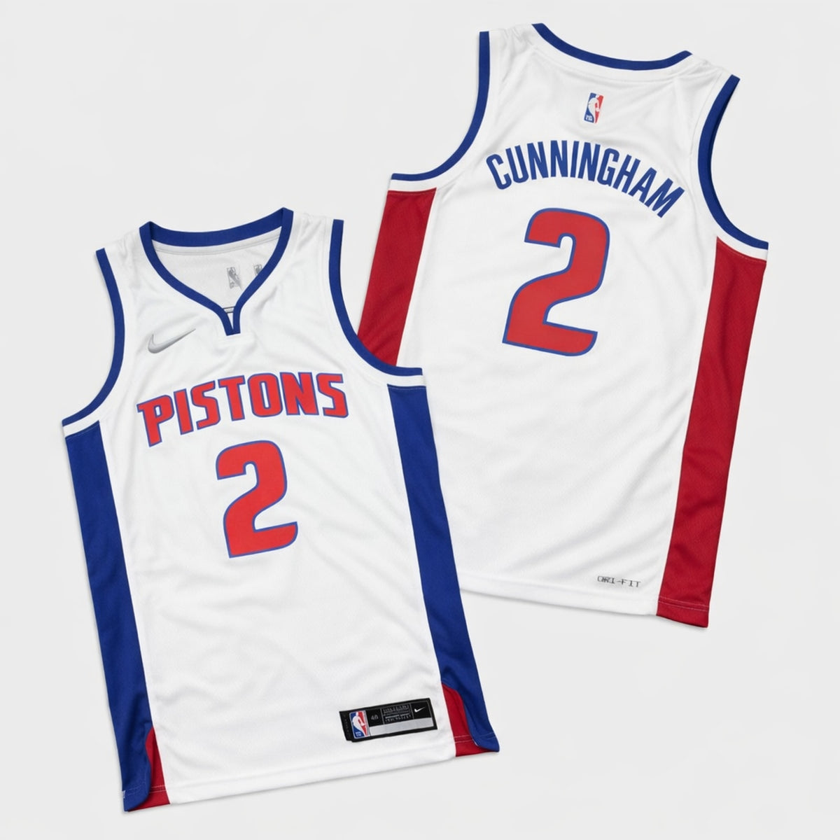 Cunningham 2 Pistons White Basketball Jersey - 3