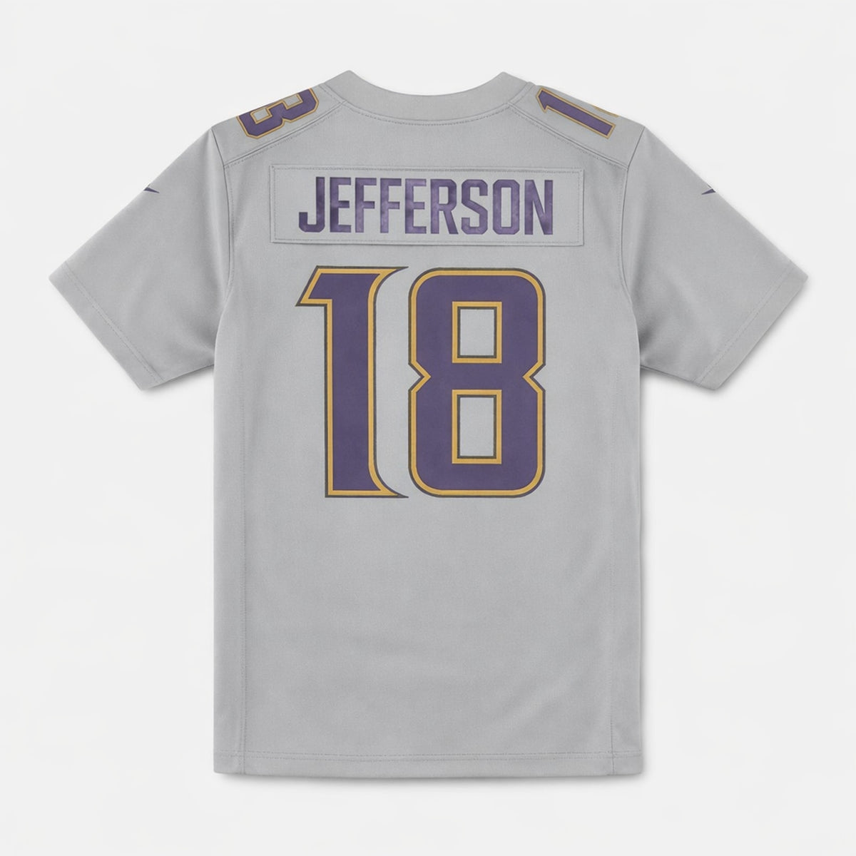 Jefferson 18 Vikings Football Jersey Gray - 2