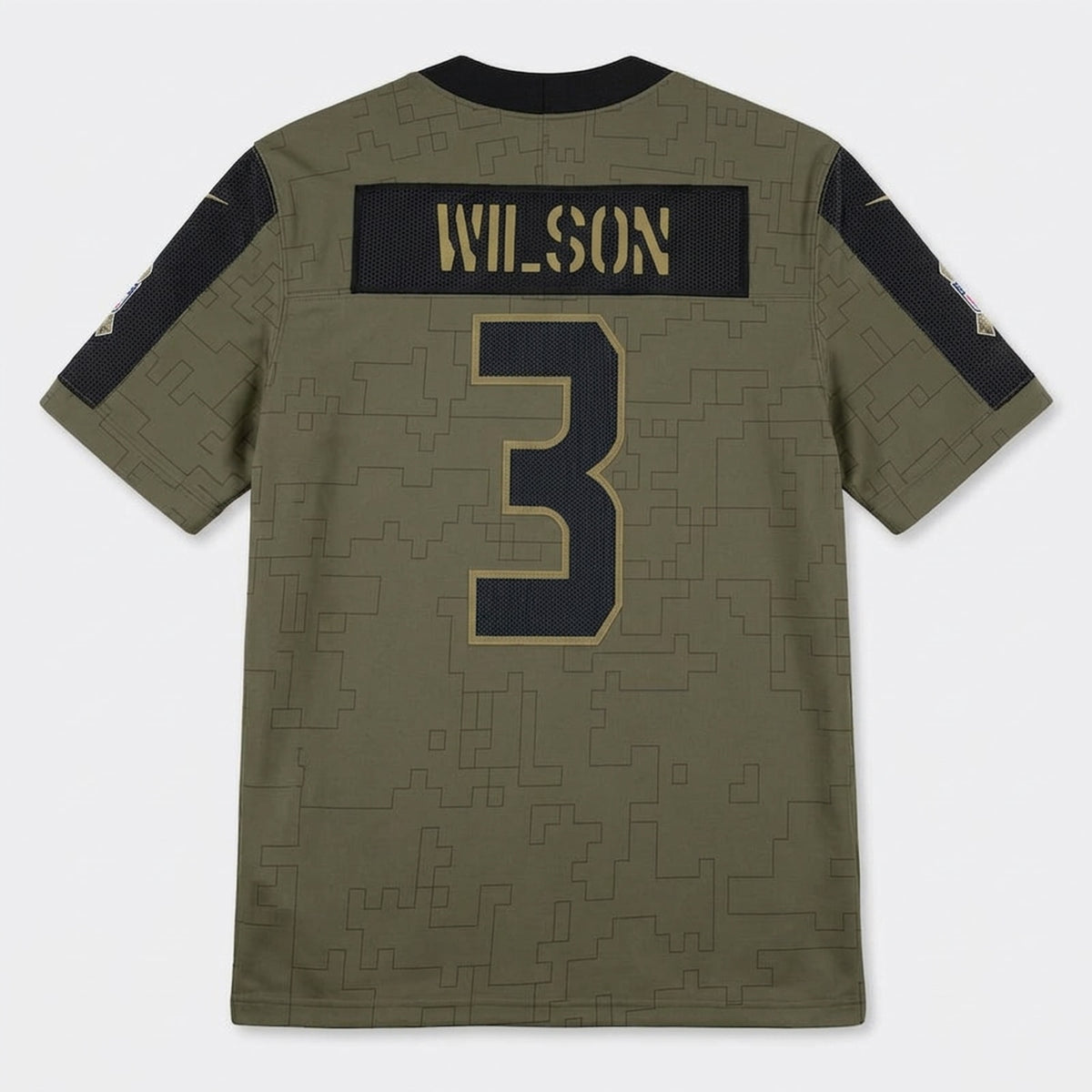 Wilson 3 Seattle Olive Football Jersey - 2