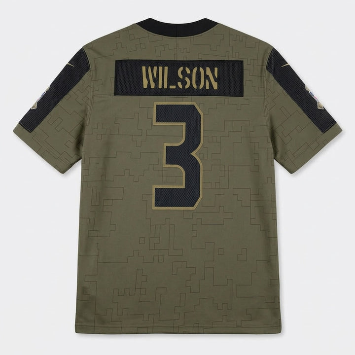 Wilson 3 Seattle Olive Football Jersey