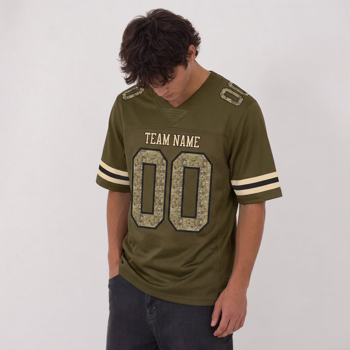 Military Camo Football Jersey – Custom Name and Number