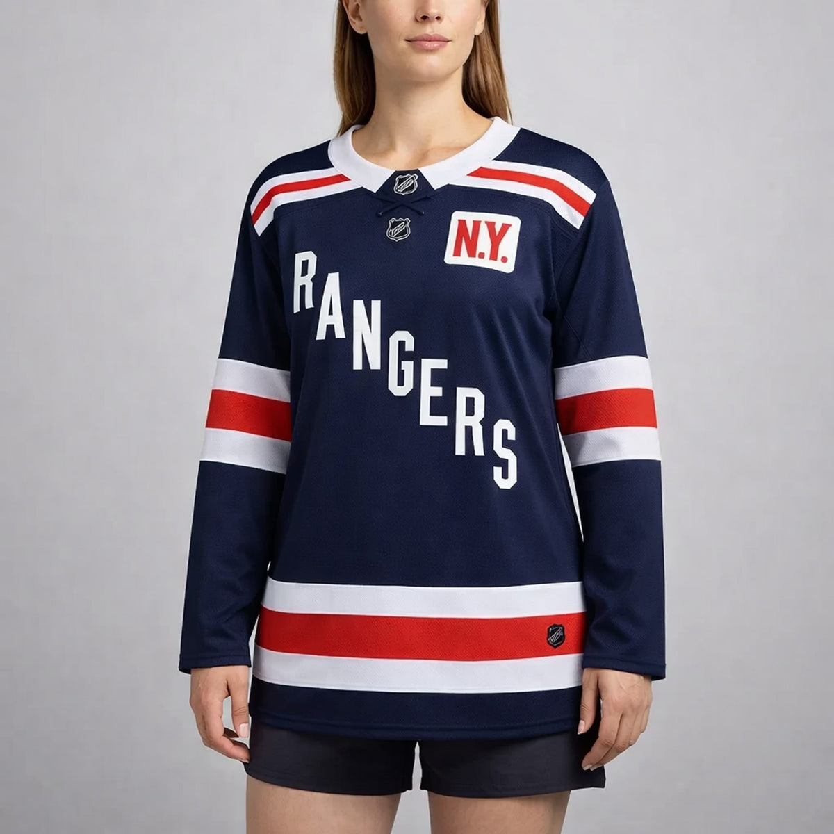 New York Rangers Navy Blue Hockey Jersey - 5