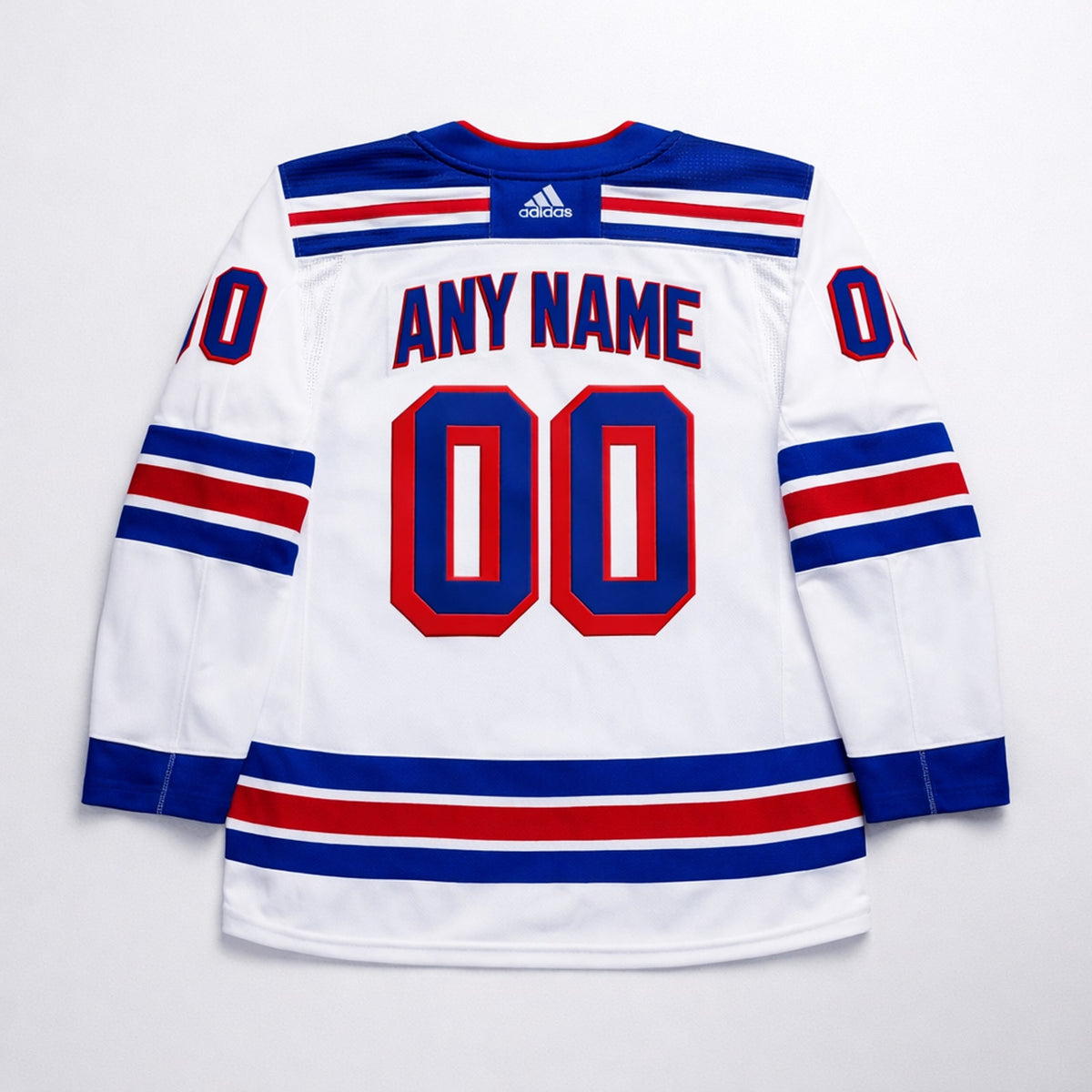 New York Rangers Custom Hockey Jersey White Blue Red - 2