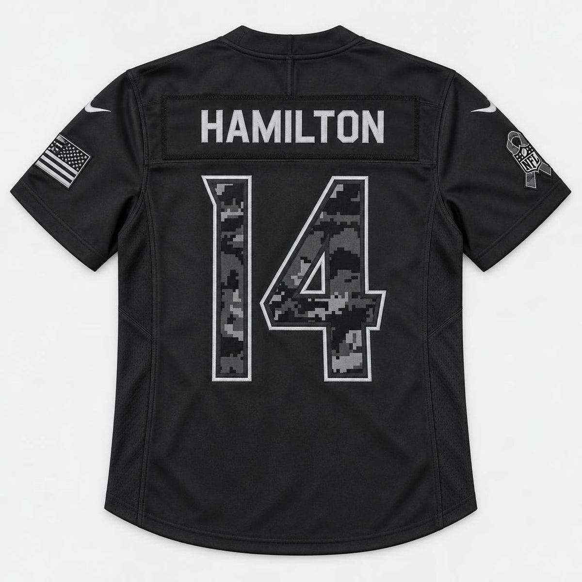 Hamilton 14 Black Football Jersey - 6