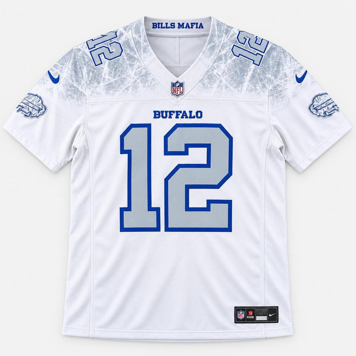 Kelly 12 Buffalo Frost Football Jersey - 1