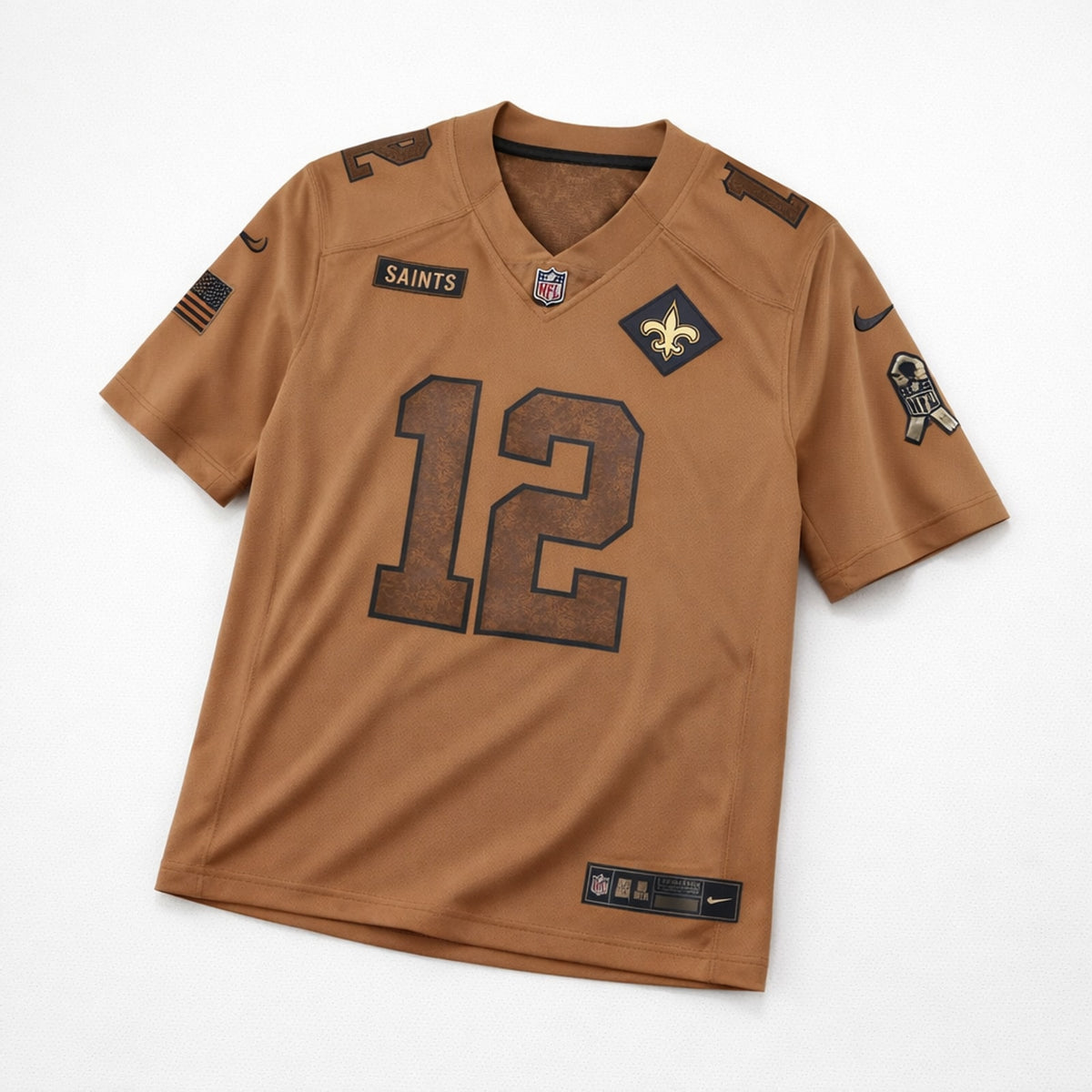 Olave 12 Saints Football Jersey Salute To Service - 3