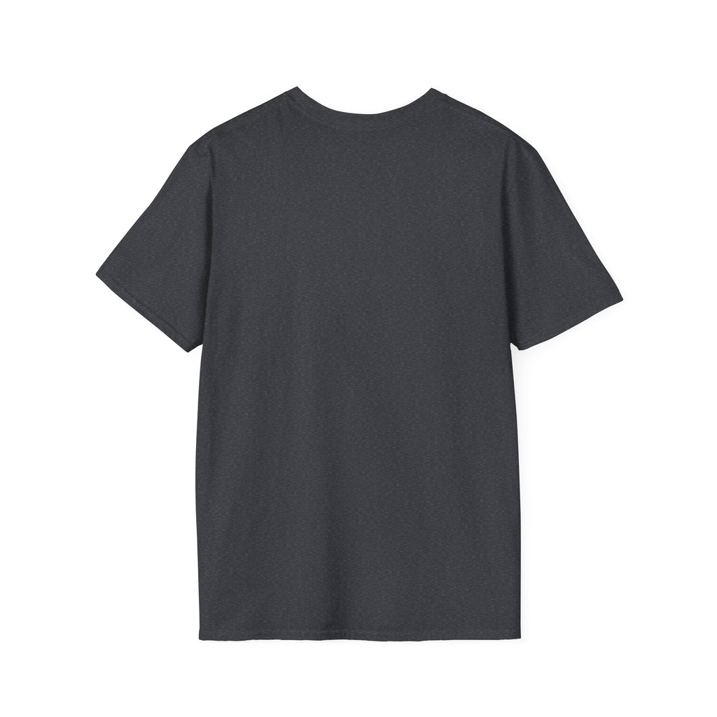 Dark Heather Grey t-shirt folded to show the green witch hand tipping a flower-patterned coffee pot into print