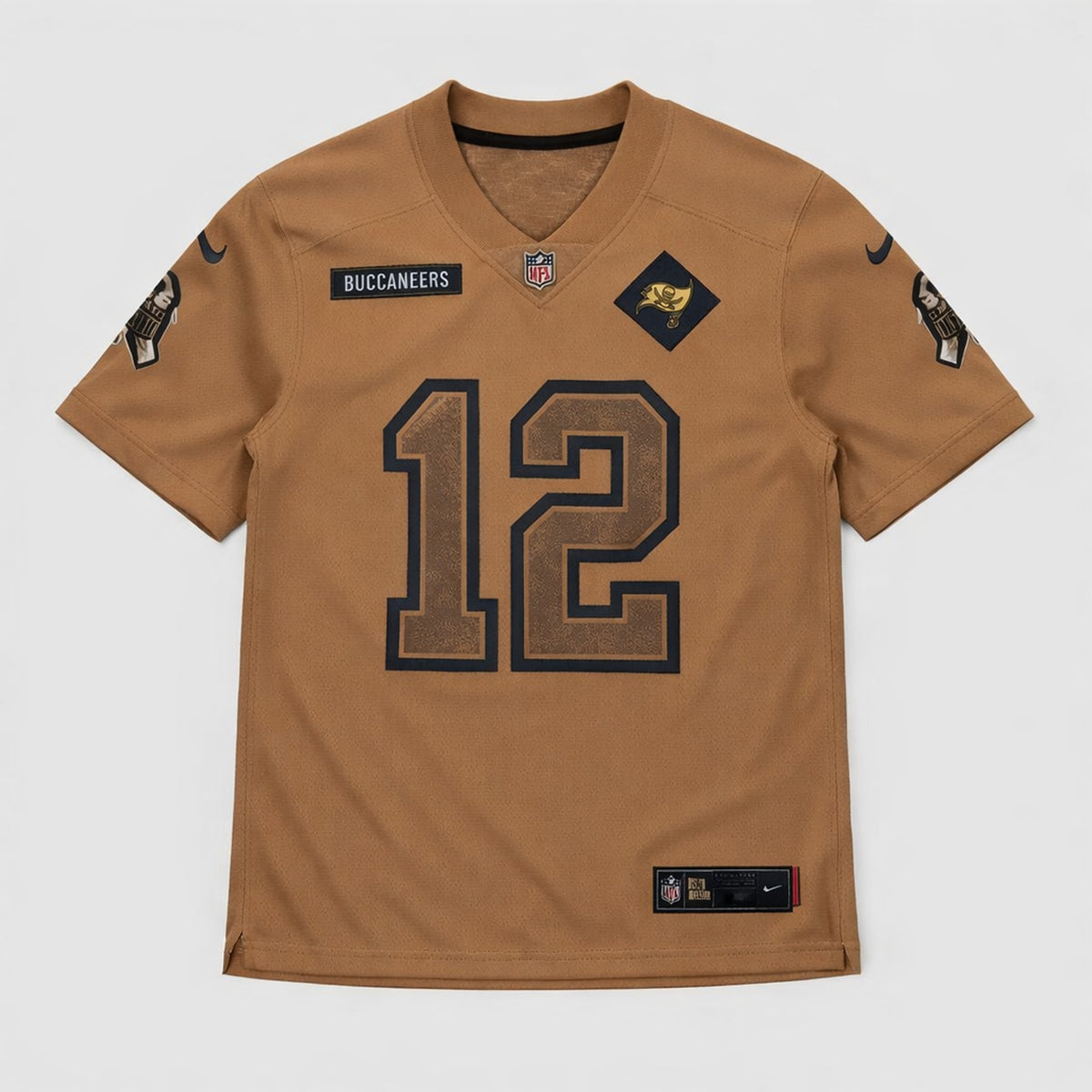 Brady 12 Tampa Bay Brown Football Jersey - 3