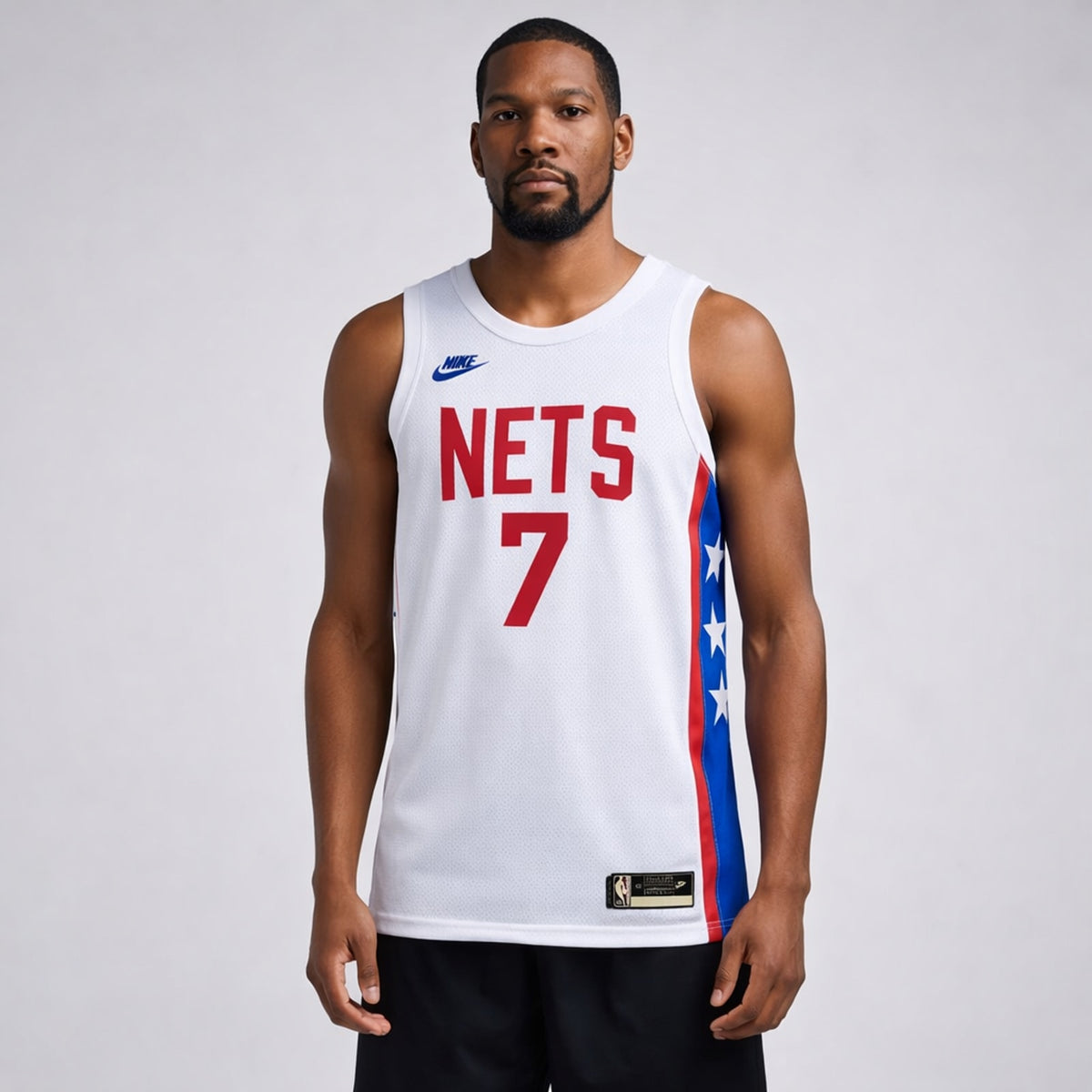Durant 7 Nets White Basketball Jersey - 4